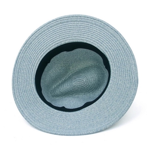 Beige Woven Straw Aztec Belted Fedora Hat - Picture 3 of 3